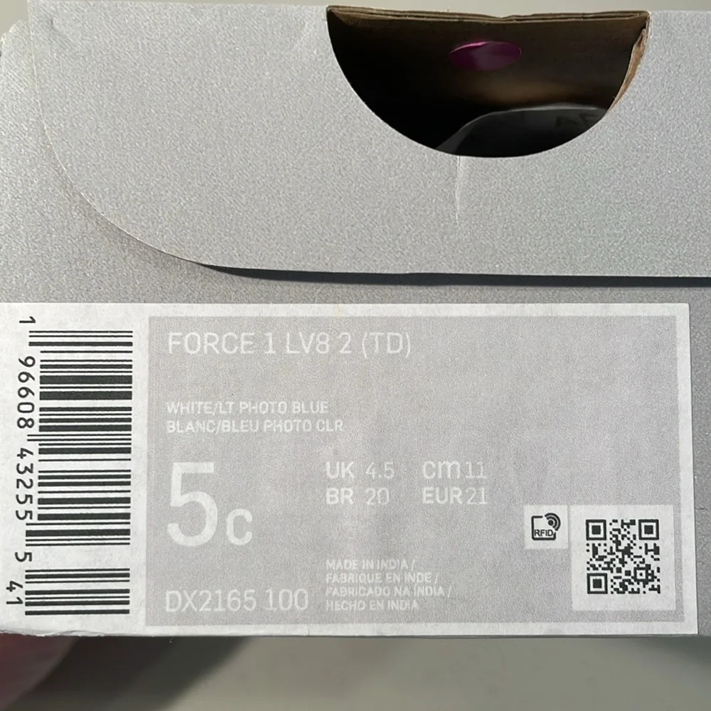 NEW Nike Force 1 LV8 2 TD Toddler Shoes Blue White 5C NIB DX2165-100